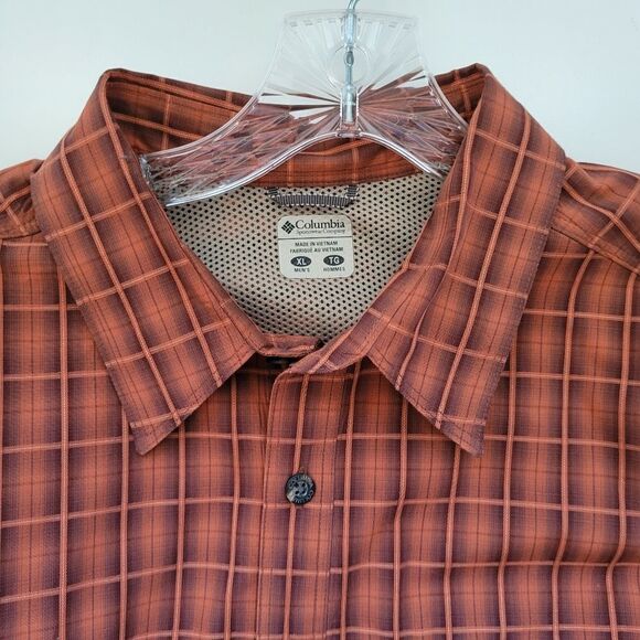 XLT COLUMBIA Omni FALL plaid brown orange outdoor PFG long sleeve SHIRT XL TALL - Picture 10 of 16